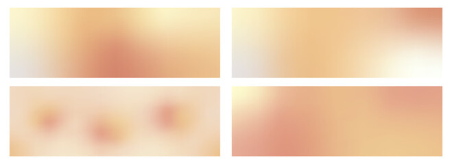 Fototapeta premium Set of peach and pink gradient background with soft pastel color. Abstract backdrop with smooth gradation and blur effect.