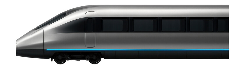 Obraz premium High-speed train carriage with aerodynamic front and continuous side glazing