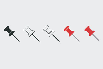 Paper Needle Pin symbol icon in vector