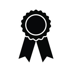 Award ribbon vector illustration winner rosette recognition medal achievement symbol success badge eps graphic