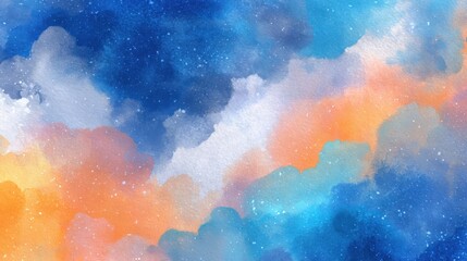 Fototapeta premium dreamy watercolor sky cloudscape