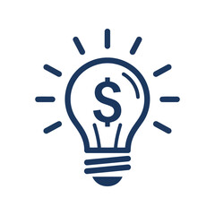 Light bulb with dollar sign inside symbolizing financial success and innovation
