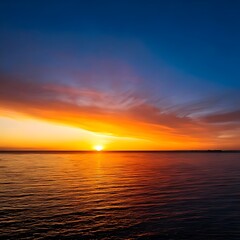 Sunset over water, vibrant colors