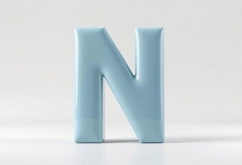 3d blue number N with white background.
