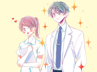 看護師と医者　横並び　恋