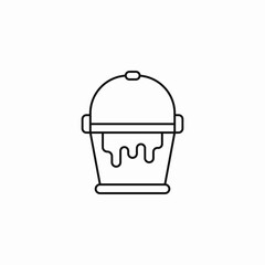 bucket with paint drip icon sign vector