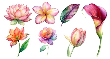 Elegant Watercolor Flowers and Calla Lily Set