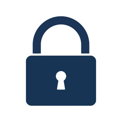 Dark blue padlock icon vector illustration security symbol privacy concept data protection safety lock