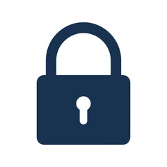 Dark blue padlock vector illustration security lock icon safety symbol protection concept isolated eps graphic