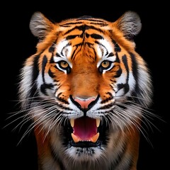 Fototapeta premium Tiger portrait, fierce gaze