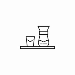 coffee brewing pour over icon sign vector