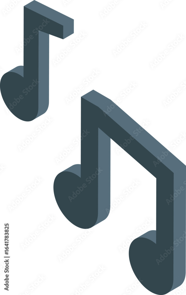 Poster eighth notes represent musical rhythm and pitch, creating a visual representation of sound and melod