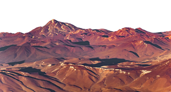 Atacama desert mountain landscape isolated photo