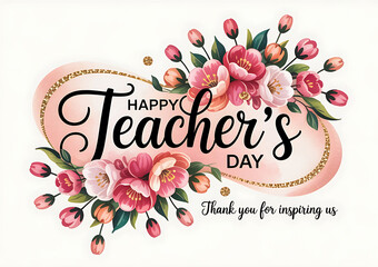 A festive vector card illustration featuring a beautiful pink flower design with a heart for a happy birthday celebration.