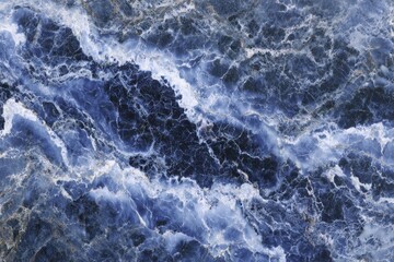 Majestic patterns of blue natural stone form intricate designs in a striking geology display