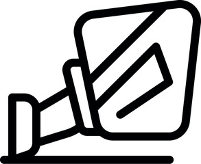 Car side mirror reflecting light beam, ensuring safe driving at night