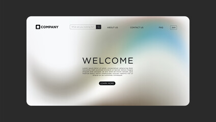 Modern website welcome page with search bar and vibrant pastel color background for your business