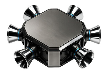 Octagonal propulsion module with visible thruster nozzles