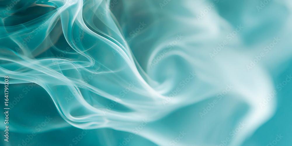 Poster abstract flowing smoke in soft blue tones creating delicate swirling shapes and a dreamy ethereal te
