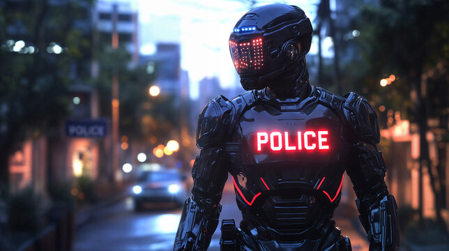 AI Police Robot Cuture Concept