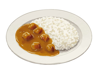 Vector watercolor curry / 水彩テイストのカレーイラスト