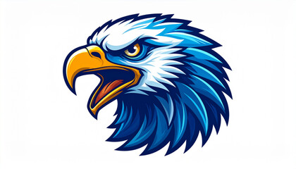 Obraz premium A striking illustration of an eagle's head, showcasing its detailed features and intense gaze.