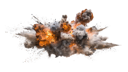 Explosive Burst of Fire and Smoke