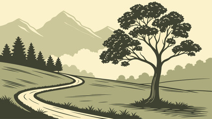 Fototapeta premium landscape with trees