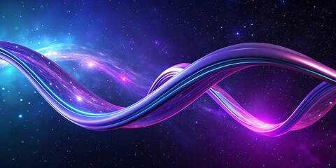 Abstract purple and blue cosmic stream abstract background. 3d render