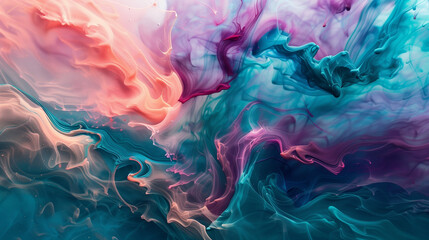 An abstract background with swirling patterns of blue, purple, pink, and white creating a fluid and dynamic composition, reminiscent of marble or liquid art