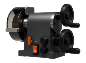 Compact external grinder with a fixed wheelhead and manual controls for small batch production in a machine shop