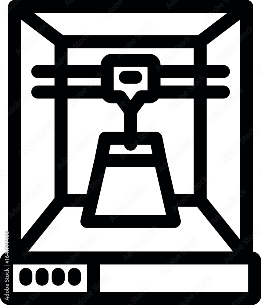 Poster modern 3d printer rapidly creating a three dimensional object from a digital design, showcasing addi