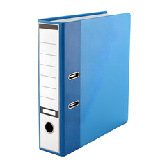  blue white office folder ring binder isolated on white background