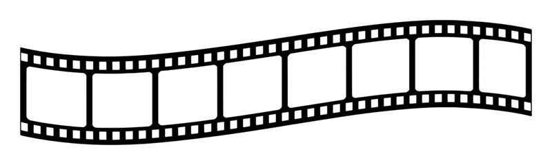Black film strip with white frames and perforations vector