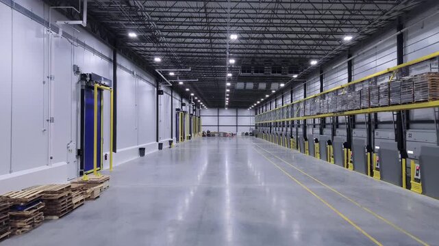 Interior of cold storage warehouse