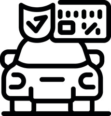 Approved car loan with checkmark and percentage sign representing successful auto financing and vehicle ownership