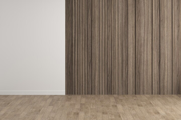modern wall interior and wooden floor.3d render 