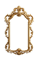 Ornate gold baroque mirror frame with acanthus leaf and heart motifs