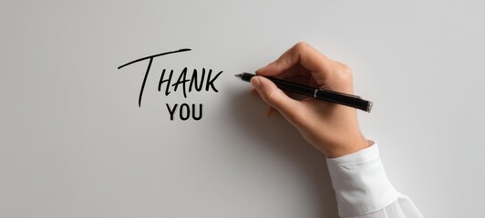 The elegant handwritten thank you message on a minimalist background.