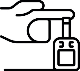 Hand taking blood sample from fingertip using glucose meter for diabetes control