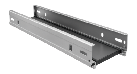 Solid-bottom cable tray made of aluminum for supporting telecommunication cables in data centers