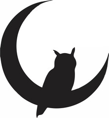 Moon on which the owl sits Ve...