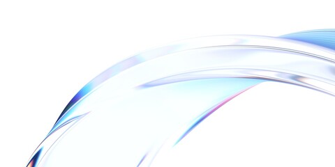 Abstract minimalist design, curved glass shape, 3d render