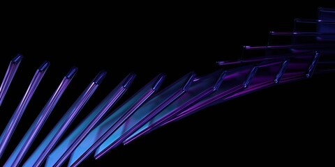 Fototapeta na wymiar Futuristic glass structure on black background, 3d render