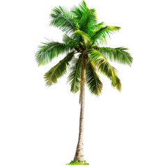 Tropical palm tree isolated on black background; tourism, vacation, poster