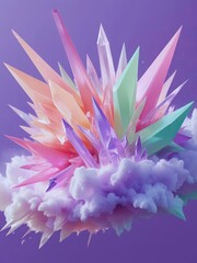 Abstract Pastel Color Splash with Cloud Texture