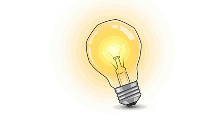 Glowing lightbulb, illuminating a bright idea, symbolic of inspiration and innovation.