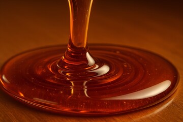 Golden Honey Dripping Deliciously Macro Shot Sweet and Natural Food Product Perfect for Dessert and...