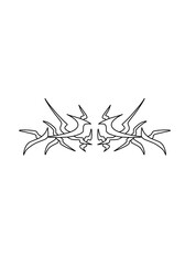 Black Symmetrical Tribal Design Abstract Vector Illustration 