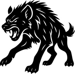 Fototapeta premium Aggressive Wolf Silhouette Icon – Wild Animal Predator Symbol